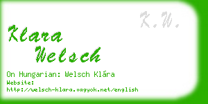 klara welsch business card